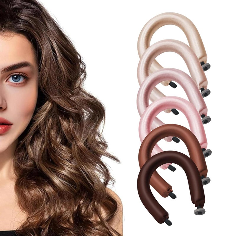 kanuoc 6 Pack Heatless Hair Curler, Heatless Curls Overnight for All Hairs Types, Hair Rollers for Blowout Look Long Hair, Curls Satin Jumbo Flexi Rods to Sleep in (Color,C) - Image 1