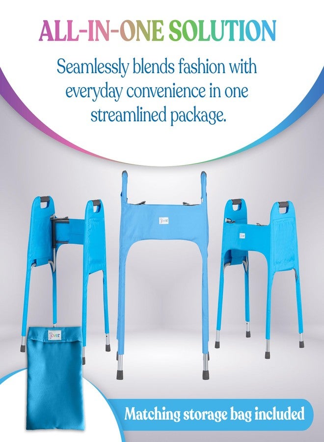 Jover - Walker Covers (Clear Skies) - Colorful Fabric Cover for Standard Folding Walker Mobility Aid with Pockets, Easy Fit Senior Walker Accessories, Washable Polyester, + Matching Storage Bag - Image 3