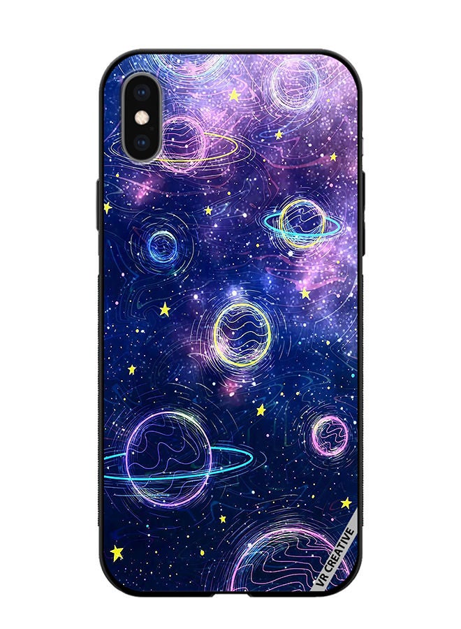 VR CREATIVE Protective Case Cover For Apple iPhone X/XS Galaxy Design Multicolour - Image 1