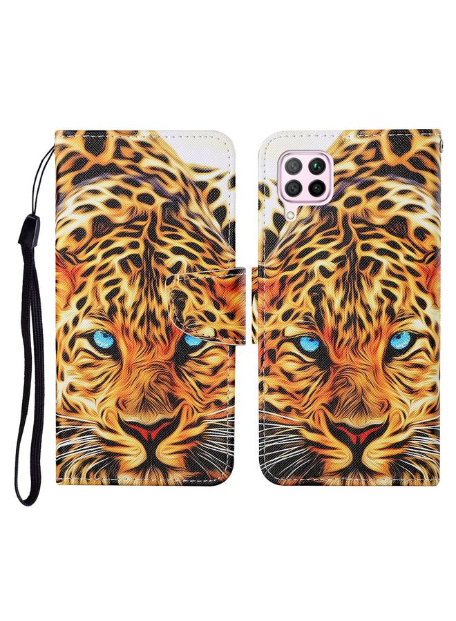 Zaboon Case For Huawei P40 lite Colored Drawing Pattern Horizontal Flip Leather Case with Holder & Card Slots & Wallet & Lanyard - Image 1