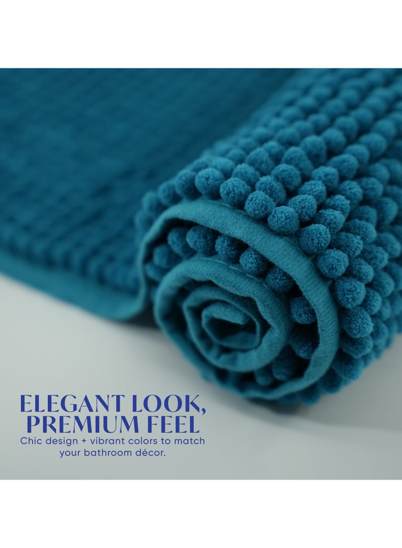 DIVEENAS Diveena's Non-Slip Bathroom Mat – 50x70cm Super Soft Microfiber Bath Mat, Quick-Dry & Machine Washable Bath Rug for Bathroom or Powder Room & Home | China Blue - Image 4