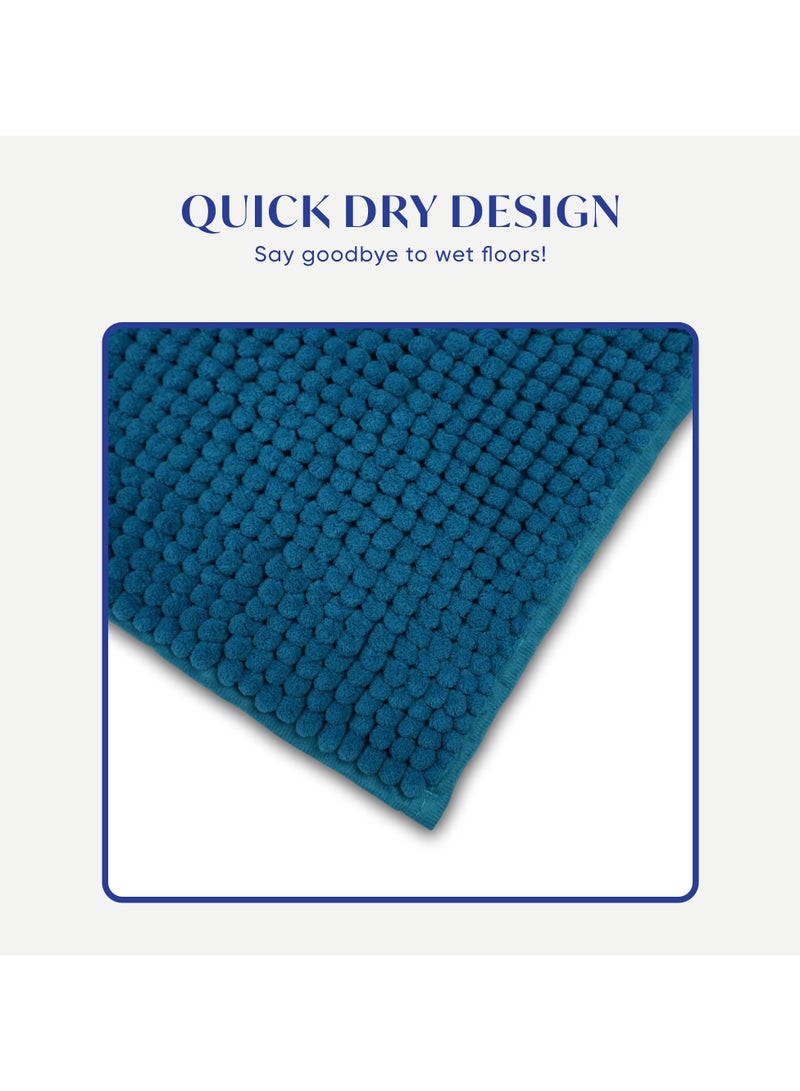 DIVEENAS Diveena's Non-Slip Bathroom Mat – 50x70cm Super Soft Microfiber Bath Mat, Quick-Dry & Machine Washable Bath Rug for Bathroom or Powder Room & Home | China Blue - Image 5