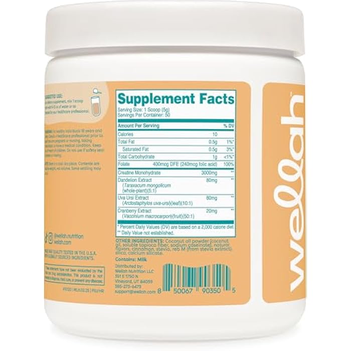 Wellah Creatine for Women (50 Servings, Horchata) - Creatine Monohydrate with Dandelion & Cranberry Extract - Image 4