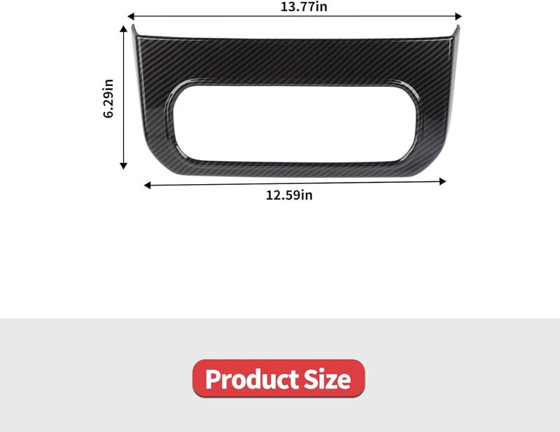 Jimen Center Console Rear Cup Holder Panel Cover Trim for Chevrolet Silverado/GMC Sierra 2022-2024 - Carbon Fiber - Image 3