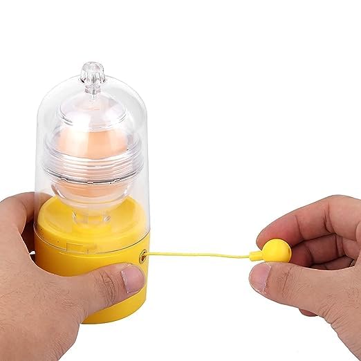 SHREESAMP Egg Scrambler Shaker Gadget Manual Mixing Golden Whisk White Yolk Mixer Spinner Pull Rope Maker Hand Operated Shaker Powered Eggs Cooking Utensil Kitchen Gadgets Pudding - Image 4