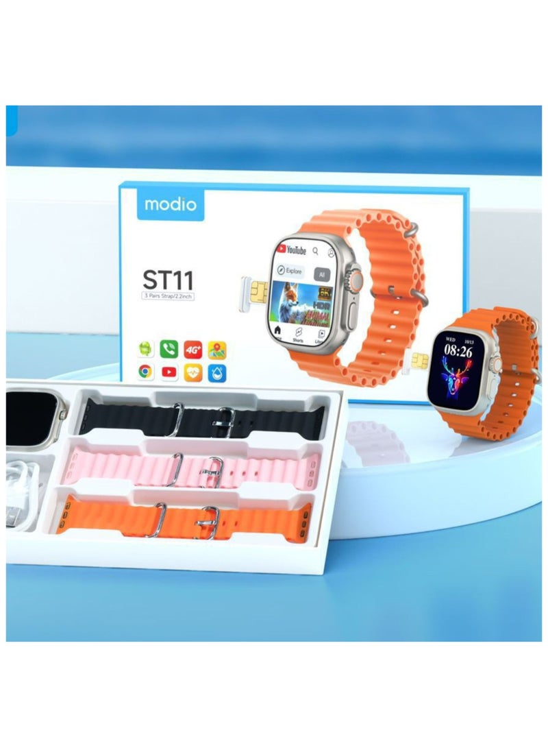 Modio ST11 Smartwatch with 3 Pairs Strap,2.2 inch