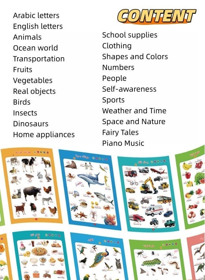 Saudi Select 23-in-1 Bilingual Learning E-Book: Arabic & English | Interactive Touch & Learn |  Early Development Toy - Image 3