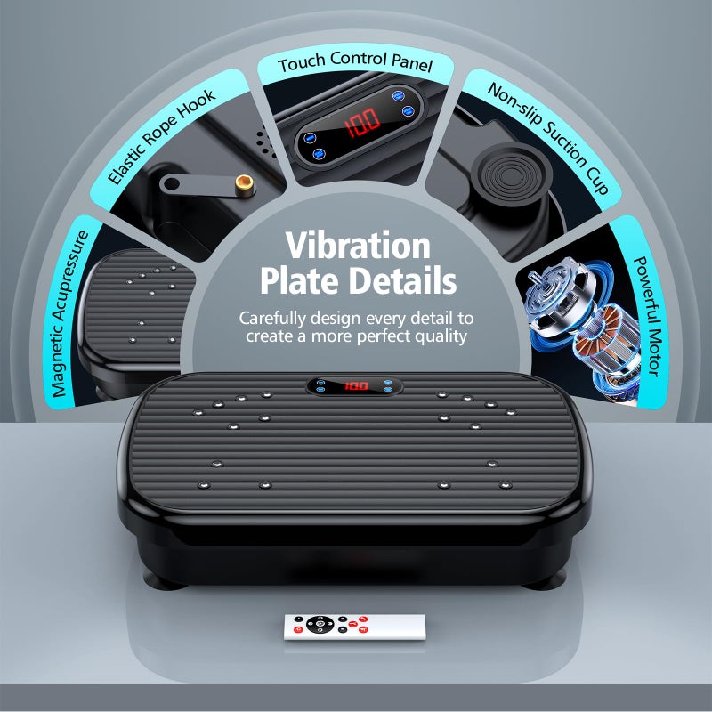 PUREROYI Vibration Plate Exercise Machine, Vibration Plate for Lymphatic Drainage 330 Lbs Capacity Whole Body Vibration Platform Machines Helps Weight Loss Shaping Toning Wellness Home Gyms Office - Image 2