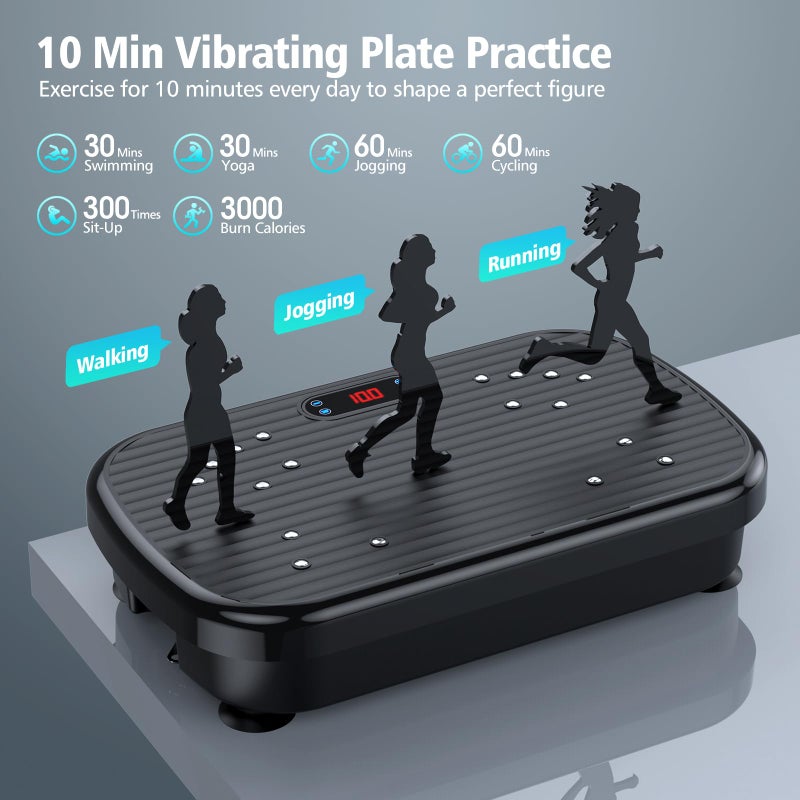 PUREROYI Vibration Plate Exercise Machine, Vibration Plate for Lymphatic Drainage 330 Lbs Capacity Whole Body Vibration Platform Machines Helps Weight Loss Shaping Toning Wellness Home Gyms Office - Image 4