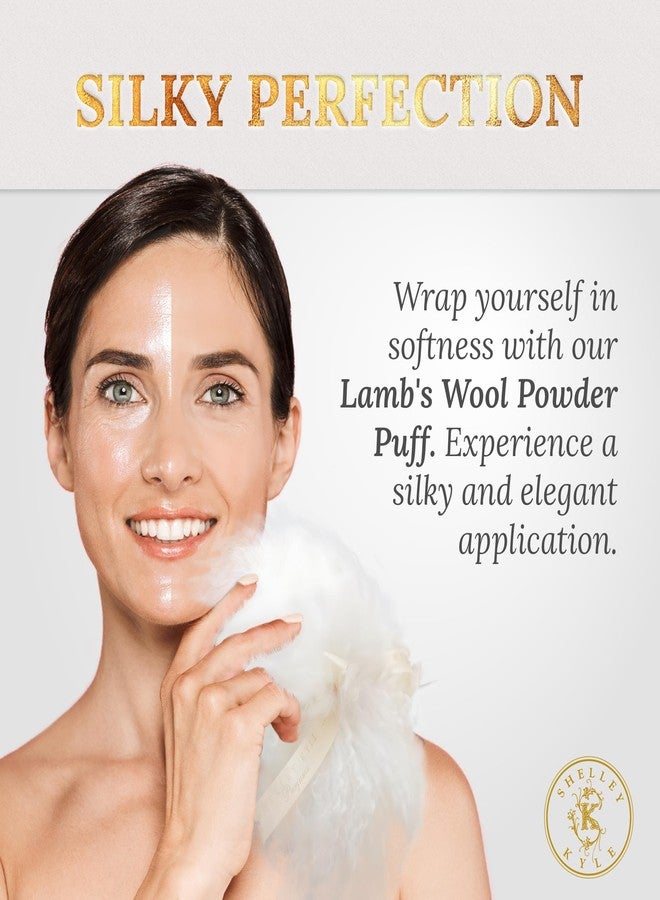 Shelley Kyle Classic Powder Puff, Handmade, Lambs Wool Dusting Powder Puff, 1 Count - Image 4