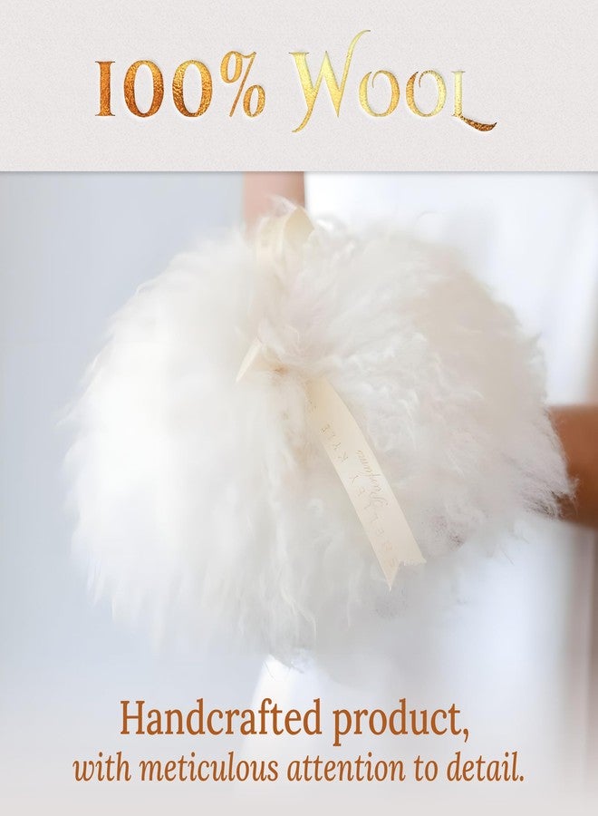 Shelley Kyle Classic Powder Puff, Handmade, Lambs Wool Dusting Powder Puff, 1 Count - Image 2