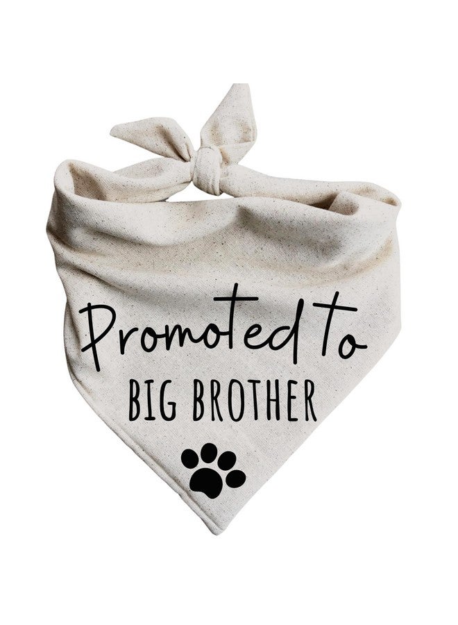 Dog Bandanas Promoted to Big Brother Pregnancy Announcement Baby Reveal Oatmeal Beige Minimal (X-Large) - Image 1