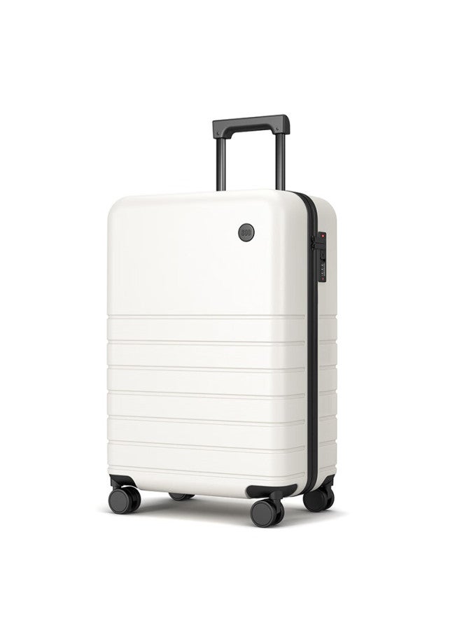 Soo Luggage With Cup Holder Men And Women Trolley Case Travel Suitcase Small Carry-on Box Password Box White 20 Inches - Image 1