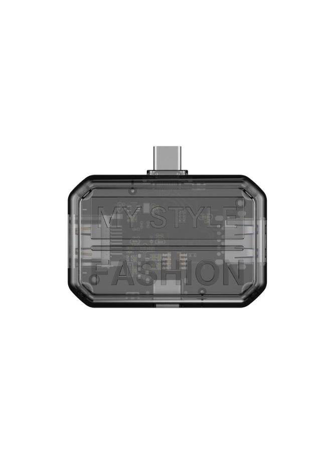 Black Transparent Type C 3 in 1 Dock Supports HDMI Screen Mirroring PD Charging USB 3.0 Transfer Compatible with Phones Tablets iPads - Image 1