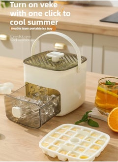 Haidue 48-Ice Cube Maker with Easy-Press Lid - Large Capacity, Double Layer Design, Food-Grade Plastic Storage Tray for Freezer - Perfect for Whiskey & Cocktails, Essential Kitchen Gadget  - Image 1