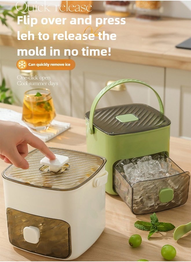 Haidue - 48-Ice Cube Maker with Easy-Press Lid - Large Capacity, Double Layer Design, Food-Grade Plastic Storage Tray for Freezer - Perfect for Whiskey & Cocktails, Essential Kitchen Gadget - Image 1