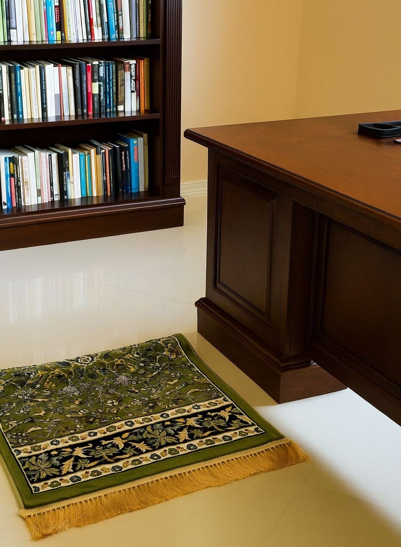 Luxury Turkish Prayer Rug with 14mm thickness, soft and comfortable with insulation against cold floors, inspired by the designs and colors of Al-Rawda Al-Sharifa carpet, size 110×70 cm. - Image 3