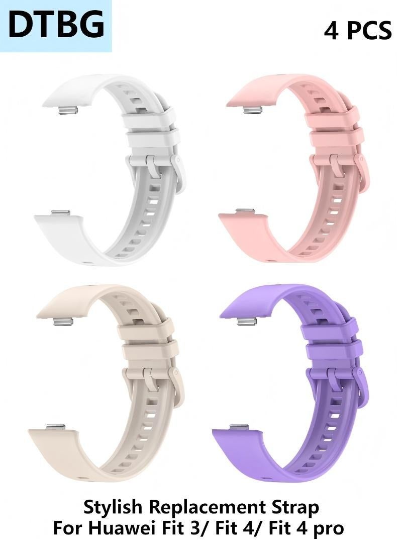 DTBG Soft Silicone Watch Straps, Suitable For Huawei Fit 3/ Fit 4/ Fit 4 pro , Waterproof, Breathable and Adjustable Sports Watch Straps 