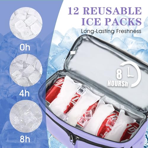 Scothen Backpack Cooler with Double Decker&12 Ice Packs-Keeps 36 Cans Cold for Up to 8h-Waterproof&Leakproof Insulated Beach Cooler Backpack-Ice Chest Backpack Small Cooler Bag for Women Picnic Travel - Image 2