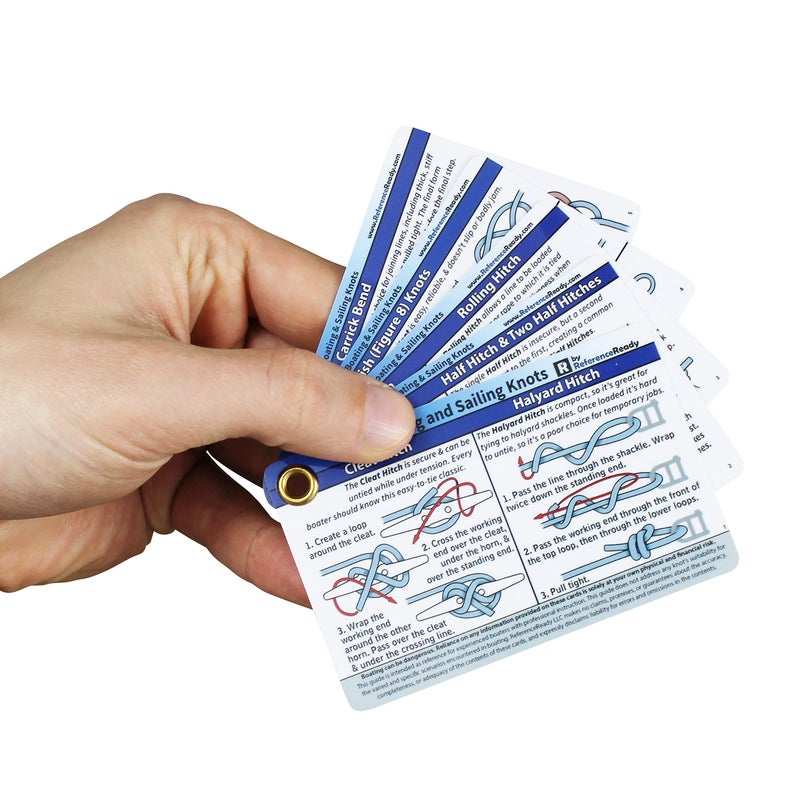 ReferenceReady Boating and Sailing Knot Cards - Waterproof Guide to 20 Nautical Knots - Image 2