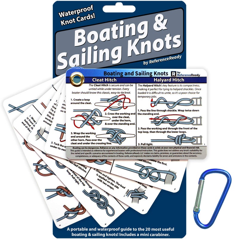 ReferenceReady Boating and Sailing Knot Cards - Waterproof Guide to 20 Nautical Knots - Image 1