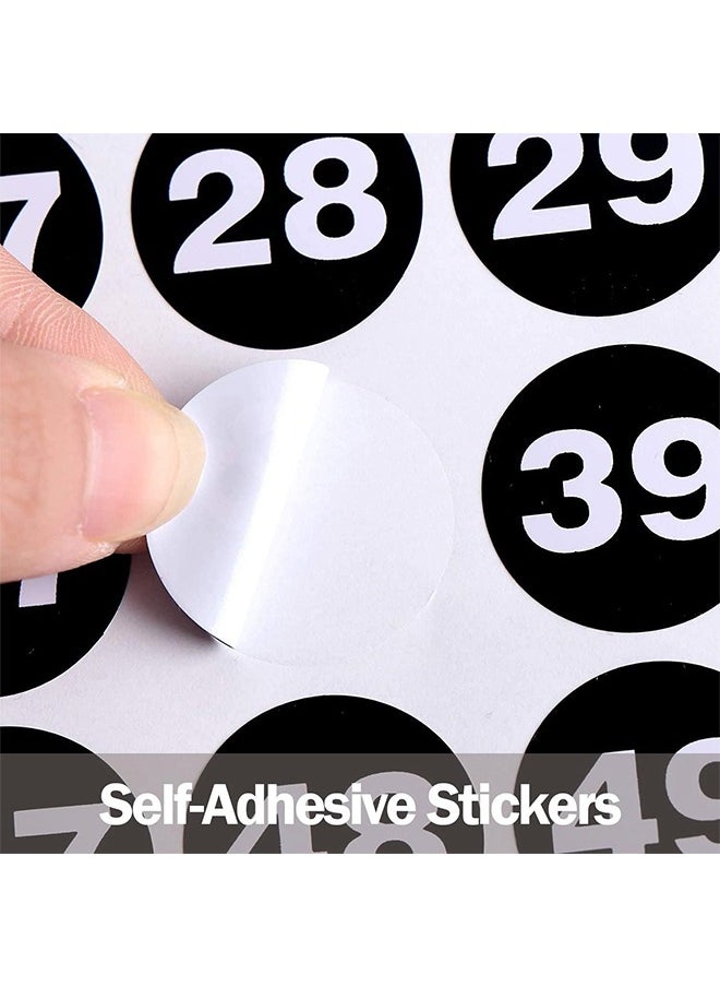 Number Stickers, Consecutive Number Stickers (1-50) 2.54cm Number Labels Waterproof Self-Adhesive Universal Label for Indoor Outdoor Daily Storage Uses (10 Sheets)