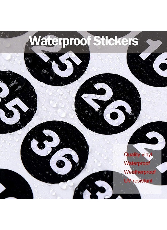 Number Stickers, Consecutive Number Stickers (1-50) 2.54cm Number Labels Waterproof Self-Adhesive Universal Label for Indoor Outdoor Daily Storage Uses (10 Sheets)
