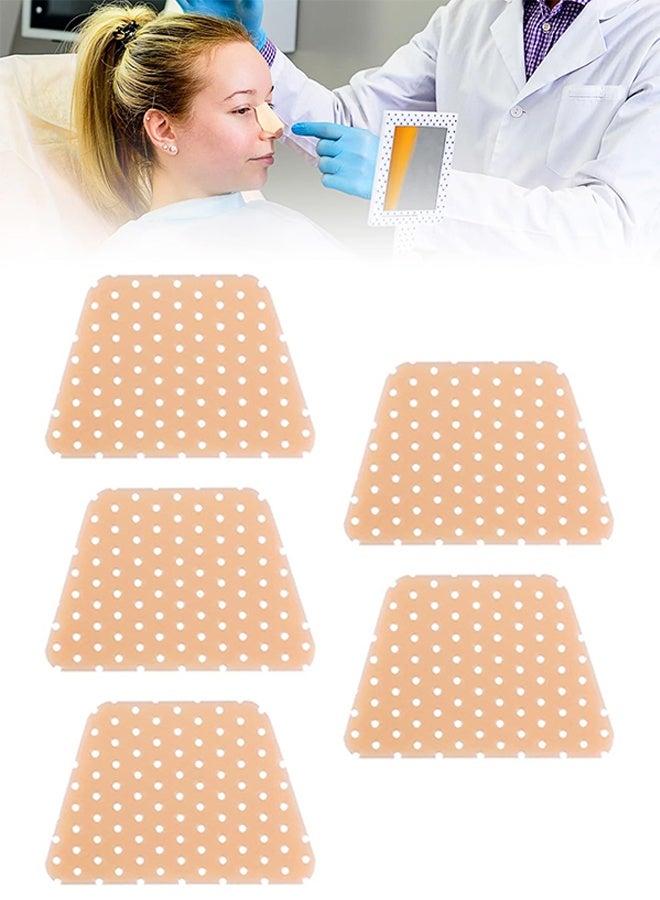 5 PCS Thermoplastic Nasal Splints,Trapezoid Nose Brace Splints Nose External Support Protector for Nose Brace Fracture, Rhinoplasty Septoplasty Surgery, ENT, Orthopedic Immobilization - Image 1