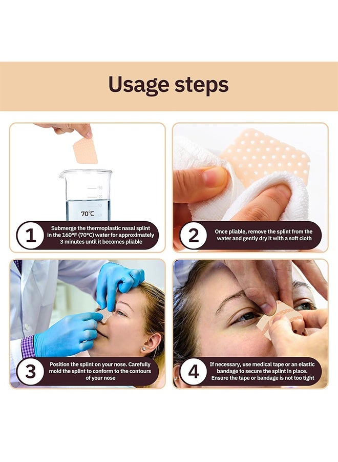 5 PCS Thermoplastic Nasal Splints,Trapezoid Nose Brace Splints Nose External Support Protector for Nose Brace Fracture, Rhinoplasty Septoplasty Surgery, ENT, Orthopedic Immobilization - Image 4