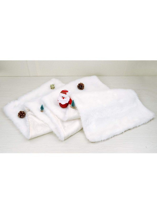 OurWarm Luxury Christmas Table Runner Snowy White Faux Fur Table Runner for Christmas Table Decorations 15 x 72 Inch - Image 5