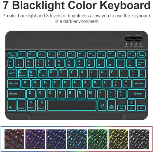 ProElite Keyboard case Cover for Samsung Galaxy Tab A11 Plus 11 inch 2025, Magnetic Detachable Wireless Bluetooth Keyboard Case with S Pen Holder Built-in 7-Colors Backlit, Lavender - Image 2