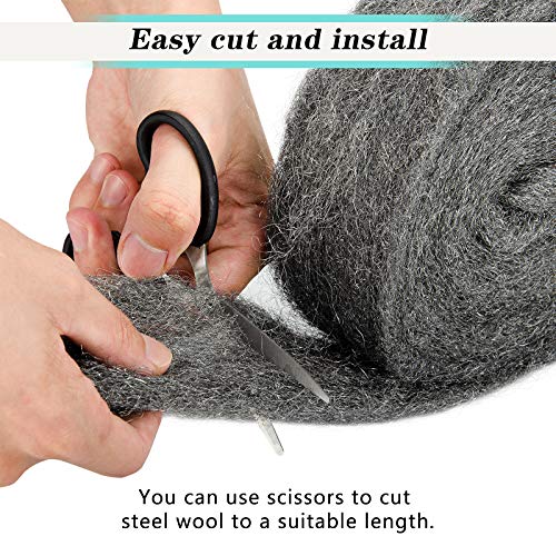 Papillon 60FT Steel Wool Fill Fabric Roll, Coarse Wire Wool Hardware Cloth DIY Kit, Gap Blocker to Keep Annoying Animals Away from Holes/Wall Cracks/Siding/Pipeline/Vents in Workshop/House/Garage - Image 2