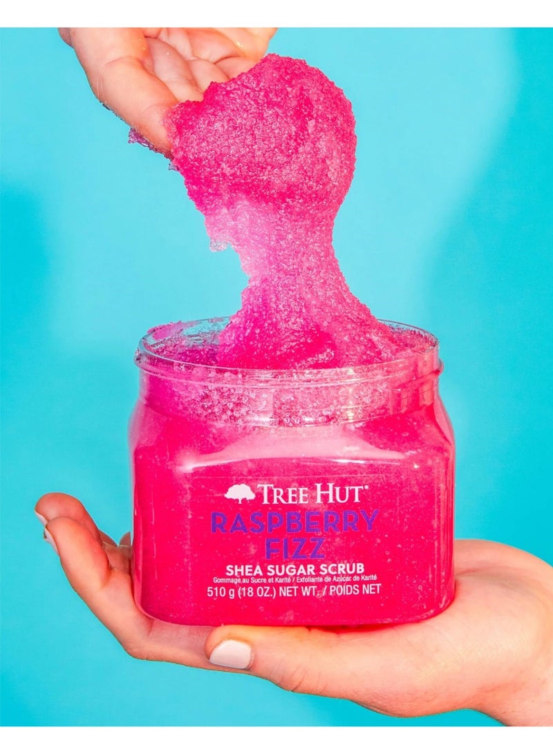 Tree Hut Shea Sugar Scrub raspberry Fizz  Exfoliating Body Scrub with Shea Butter, Natural Sugar & Essential Oils Deep Hydration, Smooth & Glowing Skin | 510g - Image 3