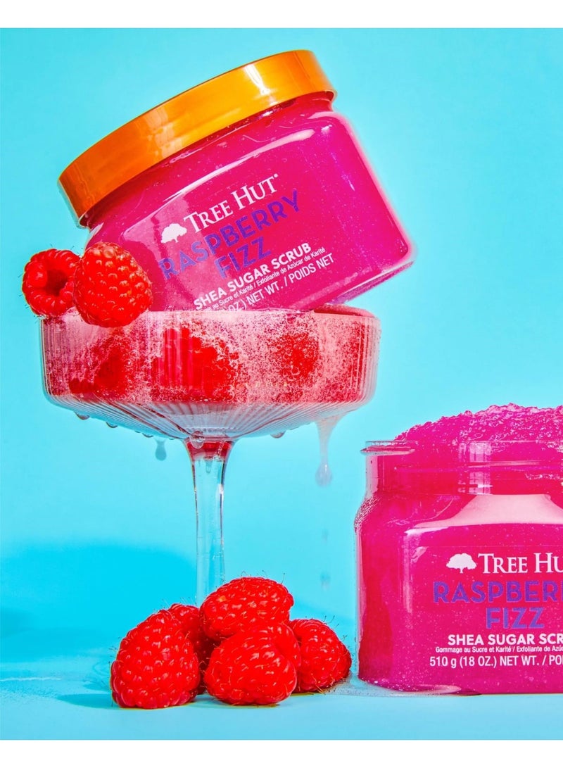 Tree Hut Shea Sugar Scrub raspberry Fizz  Exfoliating Body Scrub with Shea Butter, Natural Sugar & Essential Oils Deep Hydration, Smooth & Glowing Skin | 510g - Image 2