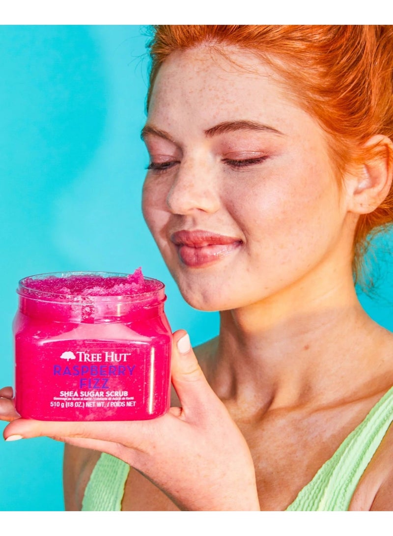 Tree Hut Shea Sugar Scrub raspberry Fizz  Exfoliating Body Scrub with Shea Butter, Natural Sugar & Essential Oils Deep Hydration, Smooth & Glowing Skin | 510g - Image 4