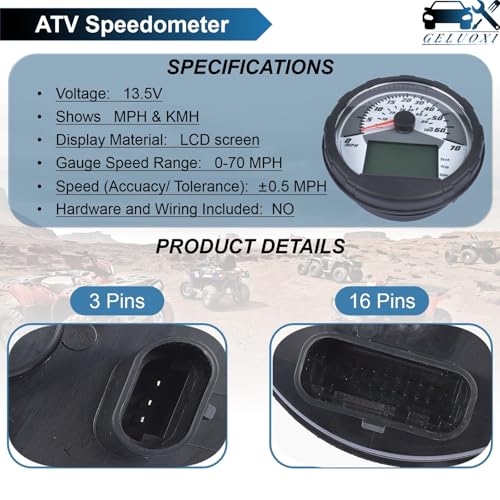 geluoxi Speedometer Cluster Assembly 3280528 Replacement for Polaris Sportsman 400 450 500 600 700 800 ATP 500 2004-2008#3280431 3280482 GELUOXI - Image 4