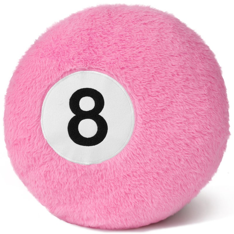 Dripykiaa Pink 8 Ball Throw Pillow, 14" Pink 8 Ball Round Plush Decorative Throw Pillow, Soft Aesthetic Cushion for Bedroom & Living Room, Trendy Pink Room Decor for Women & Teens - Image 1
