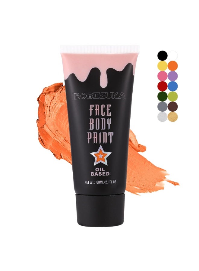 BOBISUKA BOBISUKA Orange Face Body Paint, High Pigmented Face Painting Kit for Halloween Makeup, Scary Pumpkin, Tiger Cosplay, Costume, SFX Special Effect and Theme Parties（2.1 Fl.oz） - Image 1