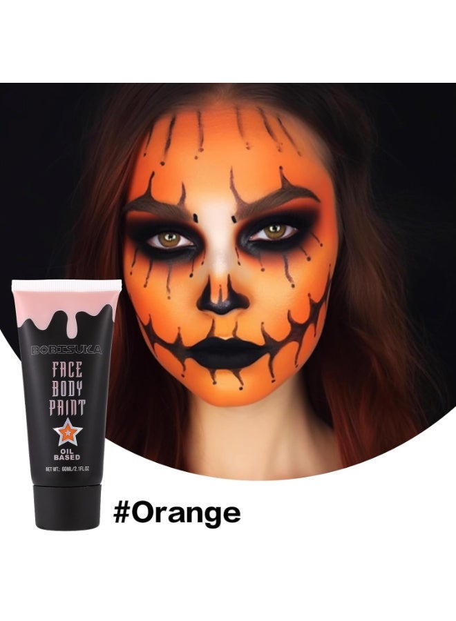 BOBISUKA BOBISUKA Orange Face Body Paint, High Pigmented Face Painting Kit for Halloween Makeup, Scary Pumpkin, Tiger Cosplay, Costume, SFX Special Effect and Theme Parties（2.1 Fl.oz） - Image 4