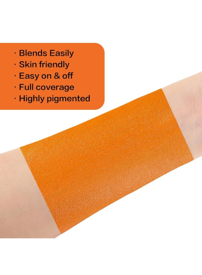 BOBISUKA BOBISUKA Orange Face Body Paint, High Pigmented Face Painting Kit for Halloween Makeup, Scary Pumpkin, Tiger Cosplay, Costume, SFX Special Effect and Theme Parties（2.1 Fl.oz） - Image 3