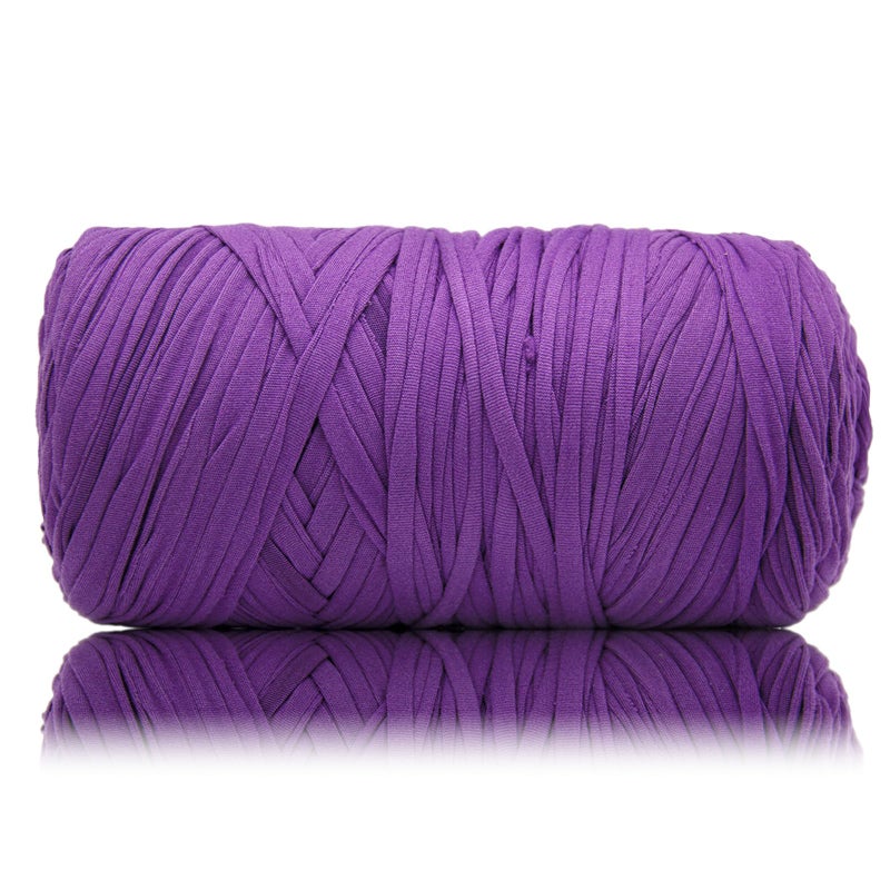 MSyarn 400g T Shirt Yarn Tshirt Crochet Yarn for Crocheting BagCraft ProjectHome Decor 141oz400g 120yd110m Crochet with Polyester Spandex Blend Stretch FabricPurple