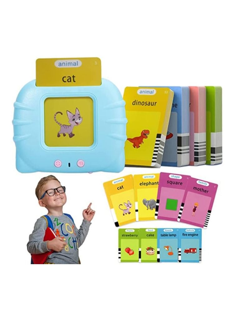 Kids Educational Toy Listen and Learn Audible Flash Cards for Toddlers 1 2 3 4 5 6 Years Old Boys Girls Flashcards Device with 112 pcs Double-Sided Cards 224 Words Arabic and English  - Image 1