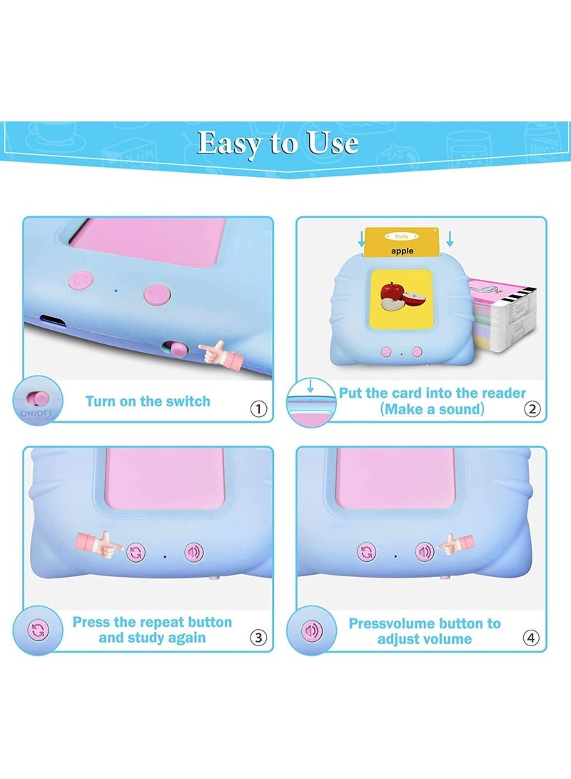 Kids Educational Toy Listen and Learn Audible Flash Cards for Toddlers 1 2 3 4 5 6 Years Old Boys Girls Flashcards Device with 112 pcs Double-Sided Cards 224 Words Arabic and English  - Image 2