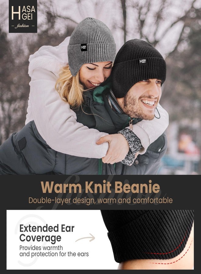 HASAGEI Ear Protection Beanie Hats for Men & Women - Warm Winter Knit Hats for Outdoor Hiking, Skiing, Running, Dog Walking - Image 2