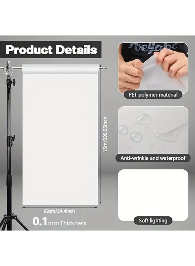 Eonix Extra Long Lighting Diffuser Sheet Roll 62X1500cm Smooth White Surface For Studio Photography - Image 3