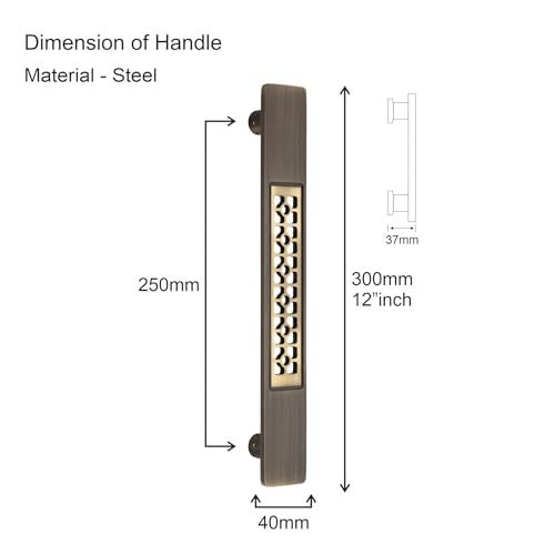 COMPASS 12" Stainless Steel 304 Grade Main Door Handle | Door Handles for Main Door | Pull Handles for All The Doors of House | Office | Hotels, Antique Finish| 105 - Image 3