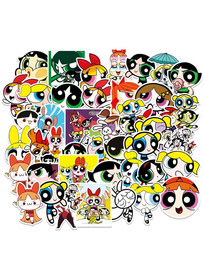 general 50-Piece The Powerpuff Girls Cute Vinyl Waterproof Sticker