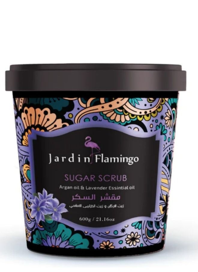 Jardin Flamingo - Argan Oil & Lavender Essential Oil Sugar Scrub 600 gm - Image 1