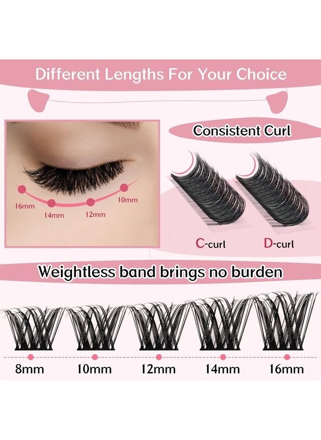 PRO LASHBEAUTY Cluster Lashes 72 Pcs Lash Clusters DIY Eyelash Extension Individual Cluster Eyelashes Tender Style Self-Application Fluffy Super Thin Band Reusable Soft & Comfortable(Tender-D-12mm)  - Image 2
