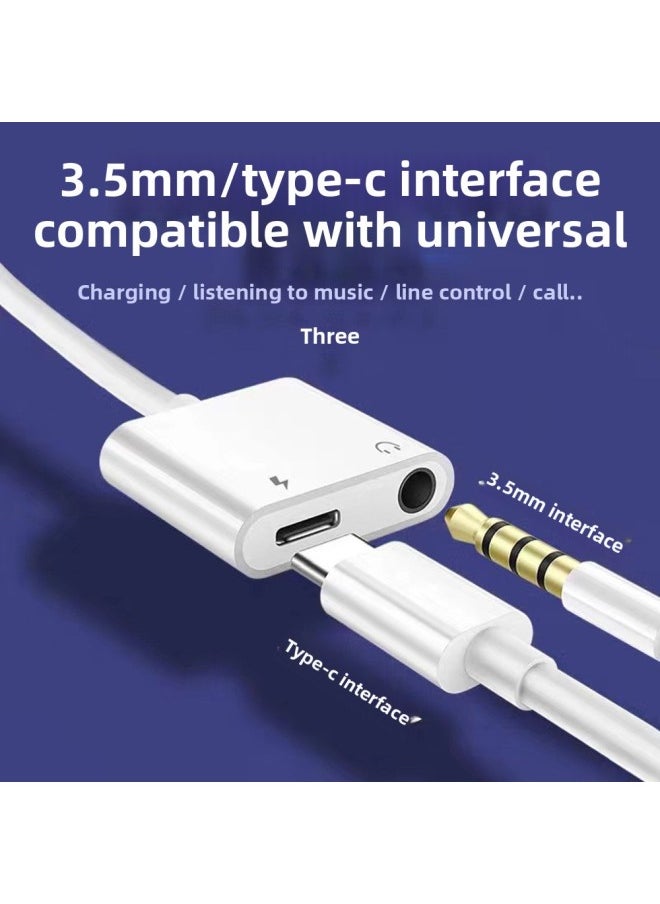 Generic - The Two-in-one Headset Adapter Is Suitable For Apple Android Mobile Phone Type-c To 3.5mm Digital Audio Live Broadcast Head-Interface Form:[Apple] [2 In 1] 3.5 + Lightning (Charging/Listening To Songs) - Image 1